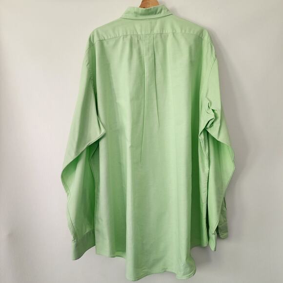 Ralph Lauren Classic Fit solid green pony button front shirt mens size XXL - Picture 3 of 6